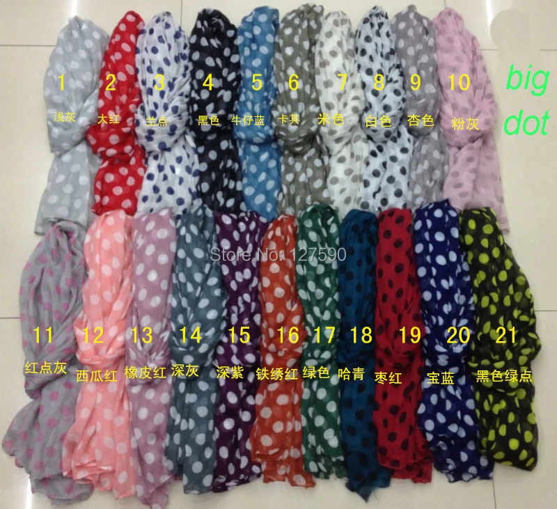 

2014 Scarf Fashion Women Big Size Polka Dot Print Scarves Dot Shawl Wrap Women Hijab Scarf Wholesale10pcs/lot Free Shipping