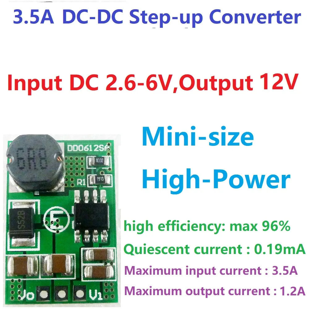 Выход 12 V/1.2A DC-DC повышающий преобразователь 3V 3,3 V 3,7 V 5V to 12V регулирование напряжения для Wifi роутера PTZ камеры веб-камеры
