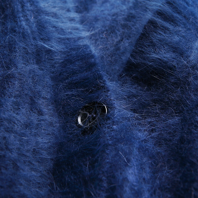 Женский кашемировый свитер BAHTLEE из ангоры с V-образным вырезом и карманами на