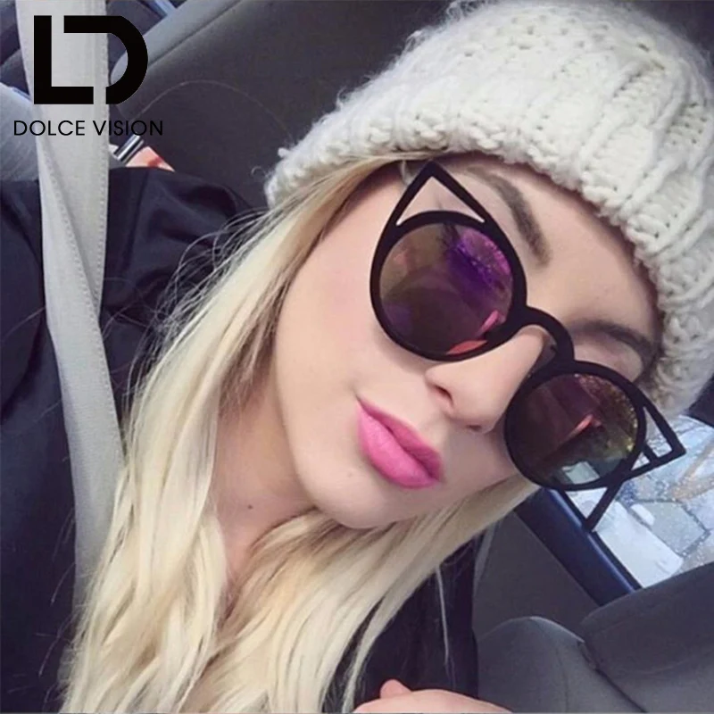 Женские солнцезащитные очки в винтажном стиле с кошачьим глазом роскошные