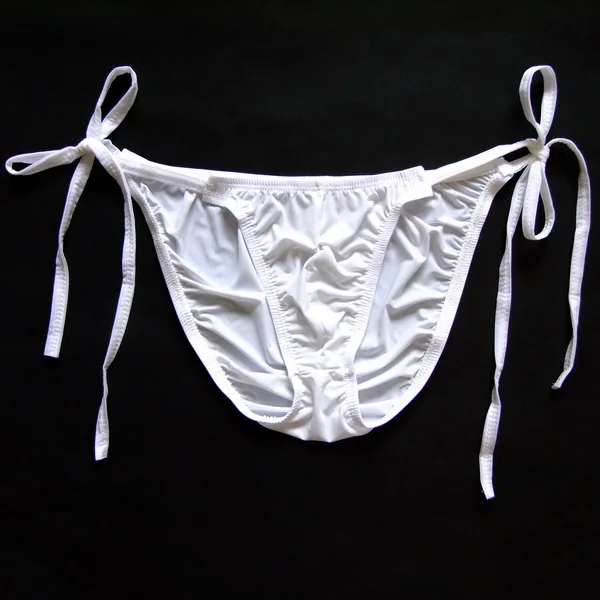 Strappy мужские сексуальные трусы Полупрозрачные Мужские льняные шелковые трусики