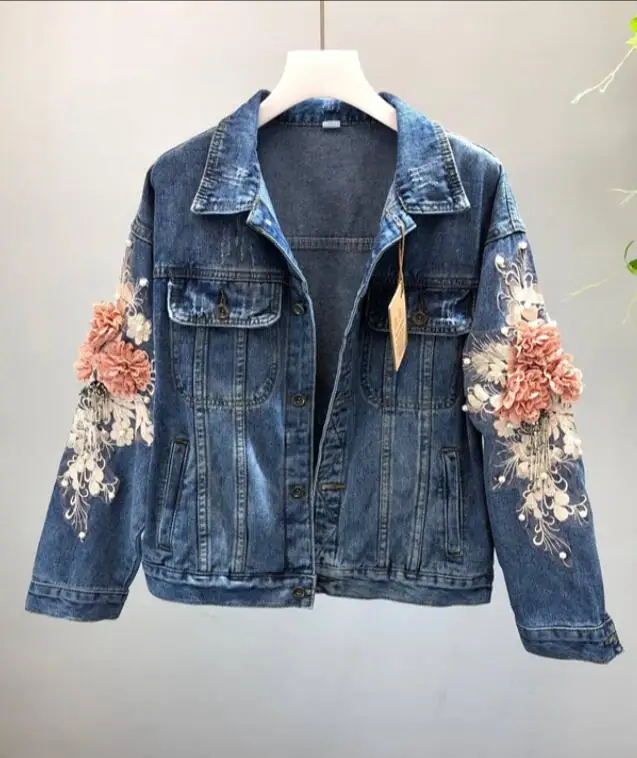 Black Sequins Зимнее женское джинсовое пальто в Корейском стиле, фиолетовая джинсовая куртка с блестками, женская Свободная верхняя одежда, плотное теплое пальто с хлопковой подкладкой - Цвет: Black Sequins