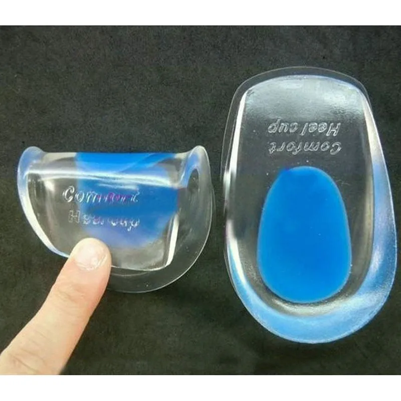 

1Pair Silicone Soft Increase Heel Support Pad Cup Gel Shock Cushion Orthotic Insole Increased Half-height Plantar Foot Care Tool