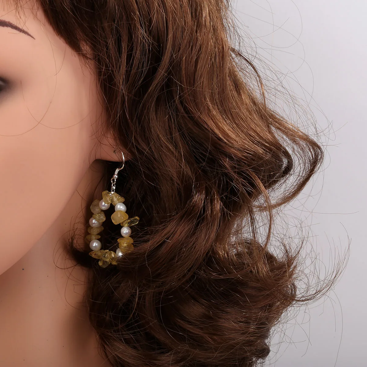 Серьги подвески из серебра 925 пробы с жемчугом флюорита|Серьги-подвески| |