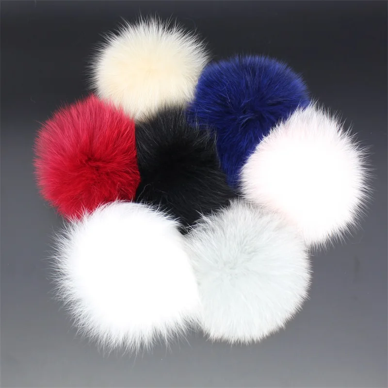 

Lanxxy Real Fox Fur Hats Soft Pompom Beanie Cap Women Girls Winter Hats Gorro