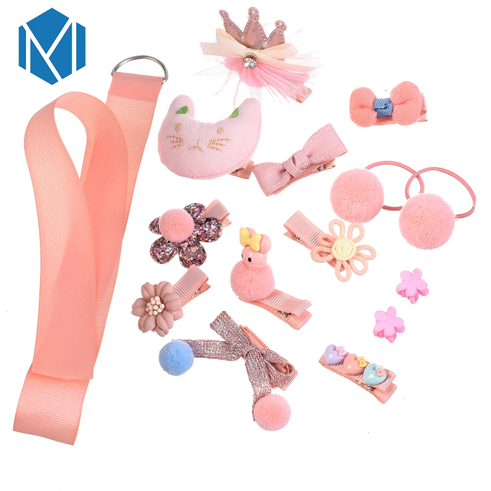 M MISM/1 комплект = 18 шт. Детский для девочек с цветами и короной кружевной бант