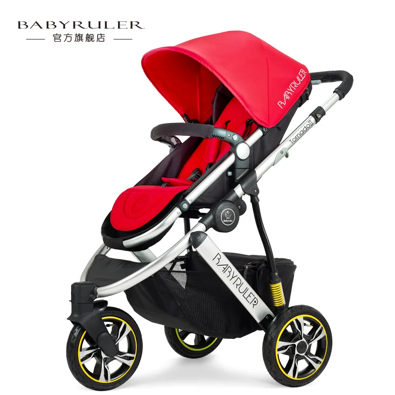 Новая высококачественная детская коляска babyruler детская коляска портативный амортизатор 175 градусов BB тележка - Цвет: red 1