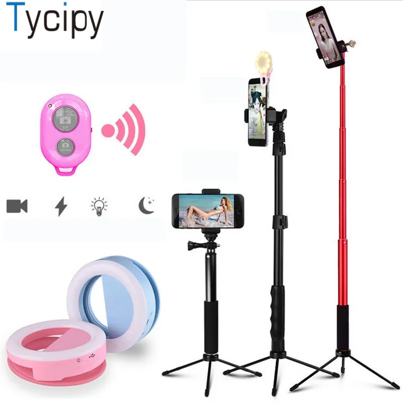 Tycipy селфи палка Bluetooth штатив Складная кнопка с пультом дистанционного управления