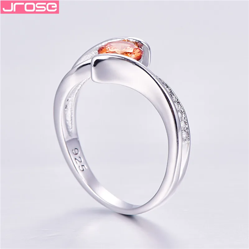 JROSE Новый Обычный дизайн Φ 925 ювелирные изделия Женское кольцо цвета шампанского