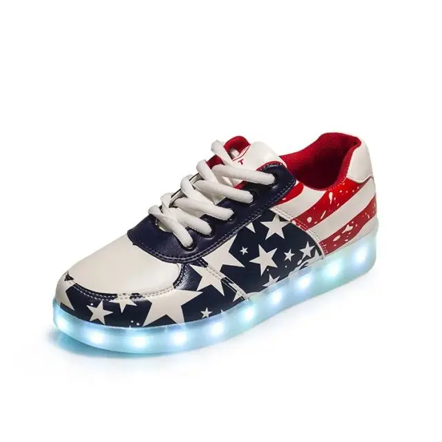 Европейские размеры 30-42 детская обувь с usb-зарядкой для мальчиков и девочек