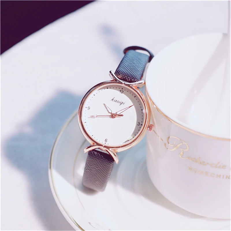 Женские кварцевые часы Montre Femme простые модные с кожаными наручными часами