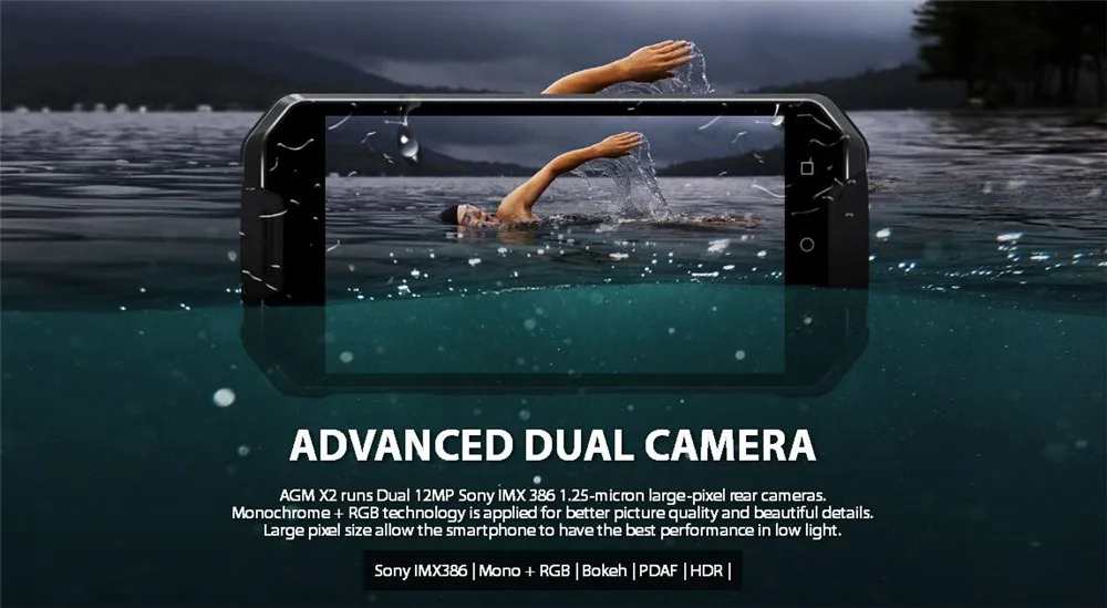 AGM X2 ЕС/SE смартфон LTE Android7.0 6 GB 64 GB IP68 Водонепроницаемый 5," Octa Core 6000 mAh Поддержка NFC GPS OTG Мобильный телефон