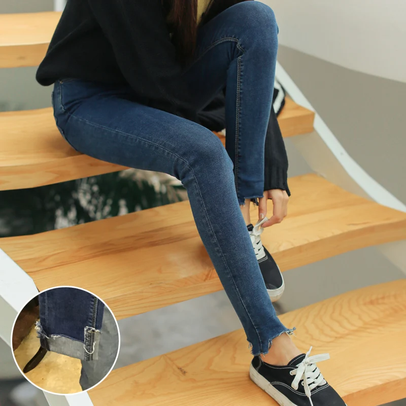 Real Skinny Jeans Sale Denim European Style 2017 New Women's Fashion Stretch Wild Brand Woman Slim Show Thin Pencil Pant |
