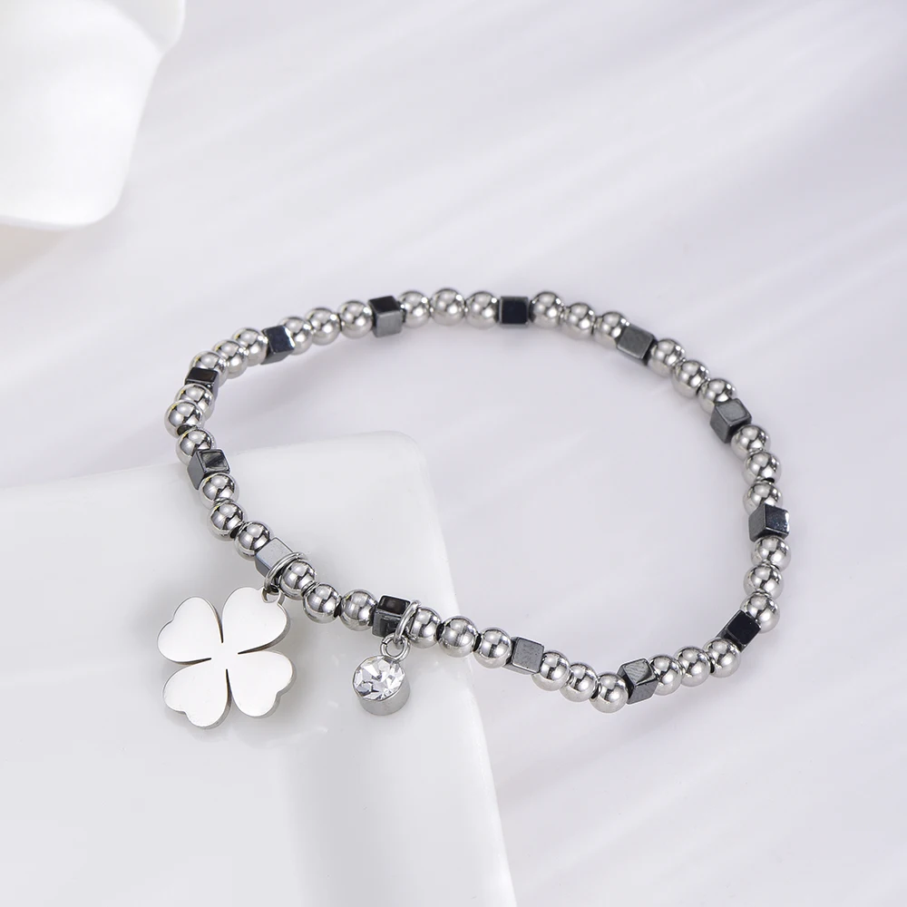 Браслет женский из нержавеющей стали с шармами регулируемый эластичный браслет