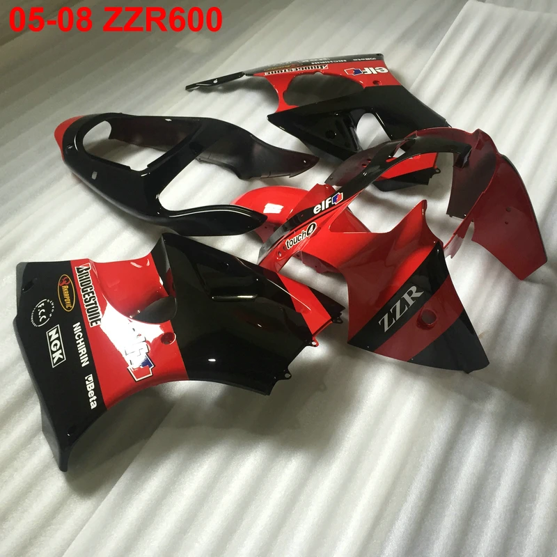 Комплект обтекателей из АБС-пластика под давлением для Kawasaki Ninja ZZR600 05 06 07 08