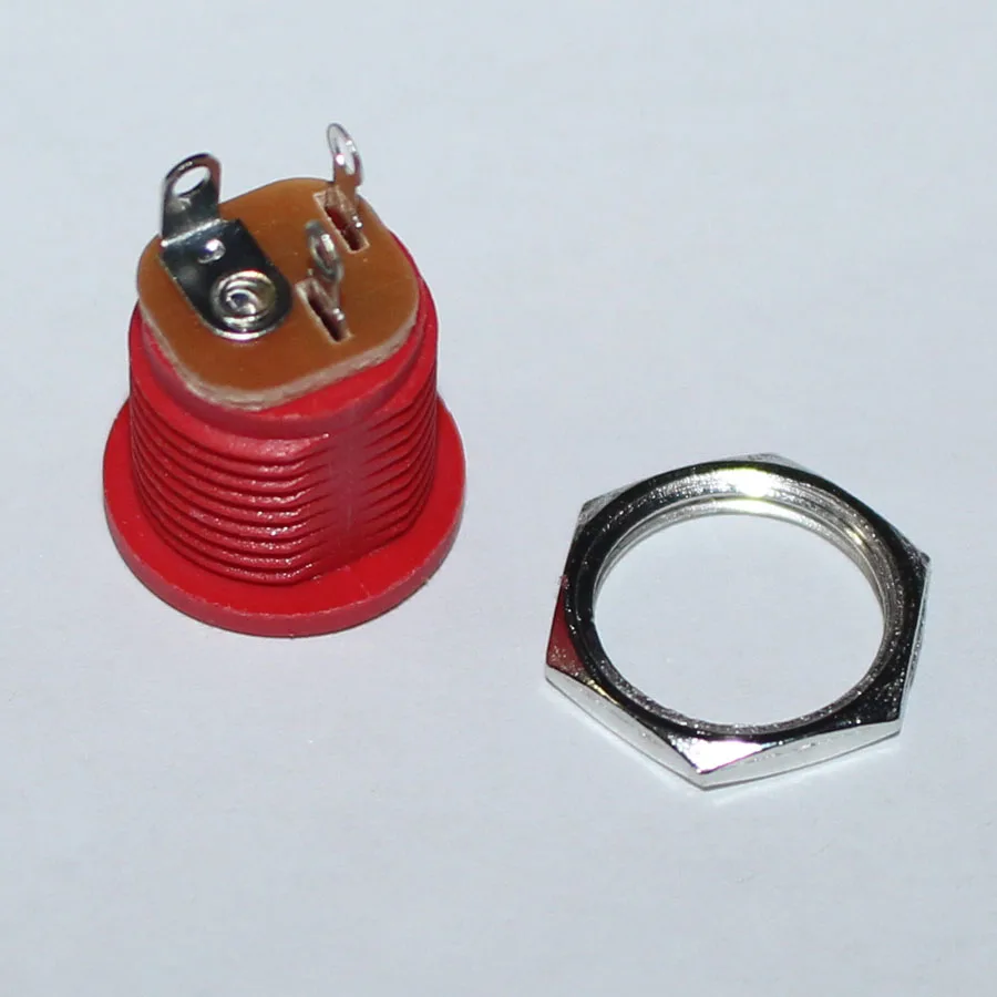5pcs DC-022 5.5*2.1mm / 5.5x2.1mm DC Power Plug Socket Connector With Nut Panel Mounting Jack Adaptor Red color | Обустройство дома