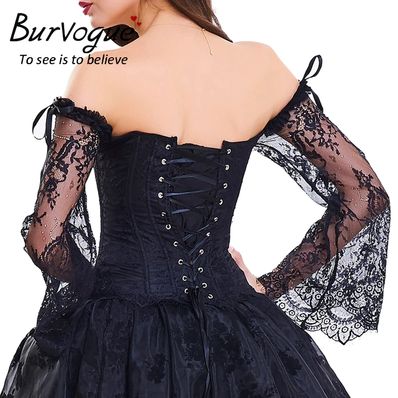 Женское платье корсет Burvogue кружевное без бретелек в стиле стимпанк|corset dress|corset