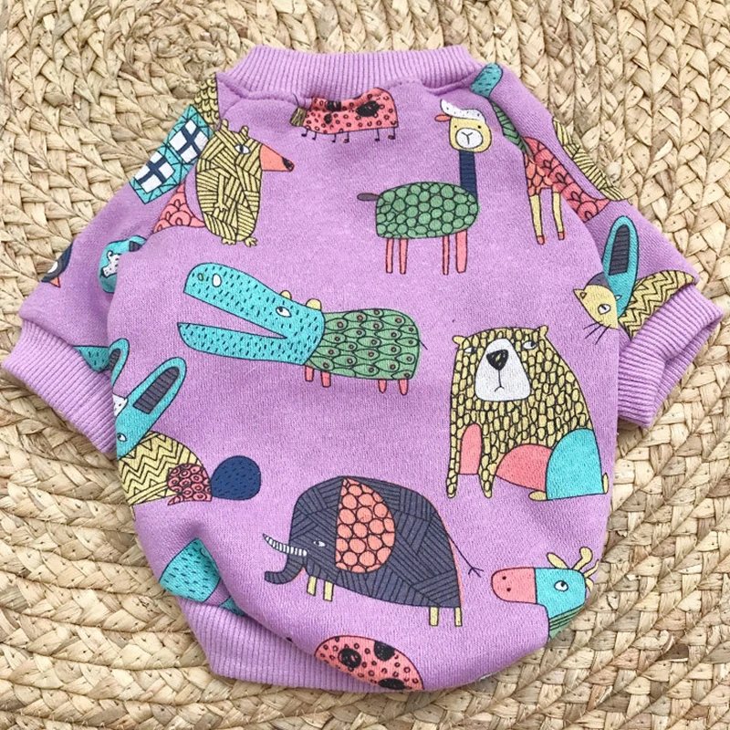 Свитер с принтом животных зимняя одежда для собак маленьких французский бульдог