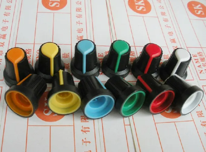 

Free Shipping!!! 500pcs Potentiometer knob 148 mixer amplifier knob (Heart colors) 15'' 17MM