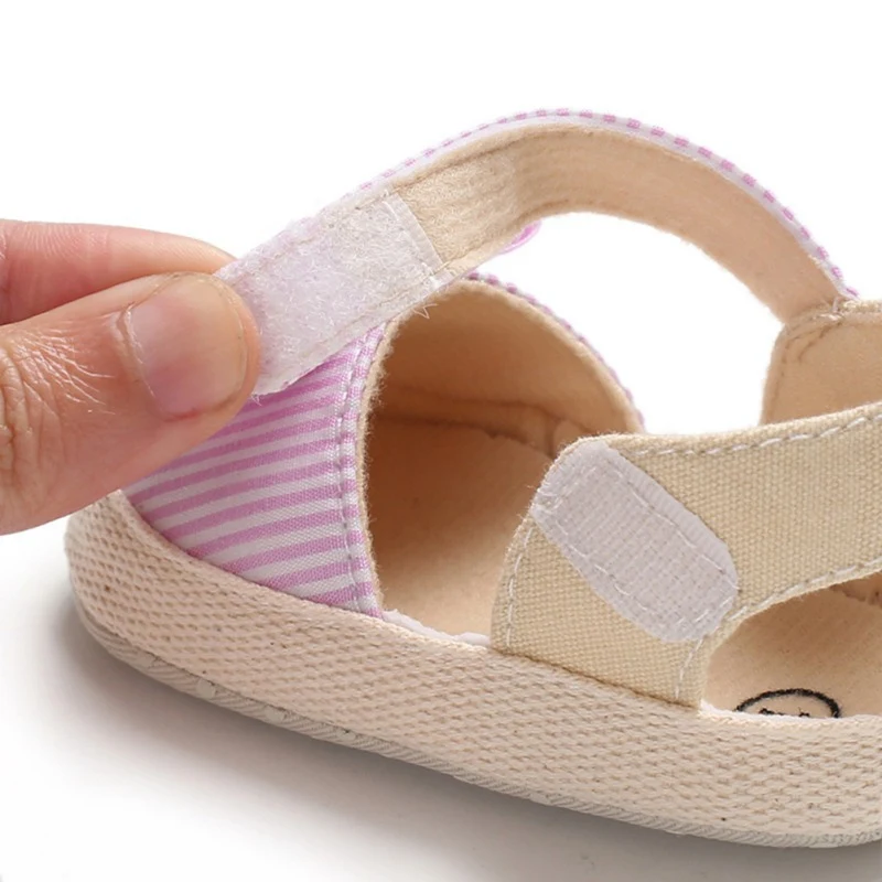 

2019 Summer Children Shoes Newborn Infant Baby Girl Boy Soft Crib Shoes Infants Anti-slip Sneaker Striped Bow Prewalker 0-18M