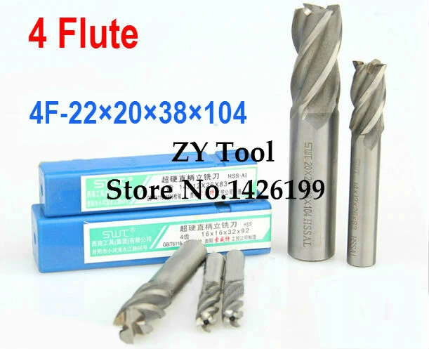 2 шт./компл. 22 0 мм 4 Флейта HSS & алюминиевая фреза фрезерный станок с ЧПУ Бит