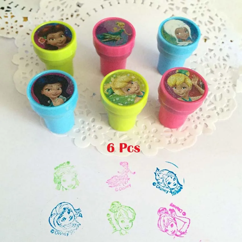 6 Pcs Tinker bel 6 шт./пакет детская игра Сделай Сам Печать развивающая игрушка одежда для сна с изображением принцесс штампы для рисования детей Школа искусство инструмент самостоятельно покрывать краской из вечерние набор игрушек - Цвет: 6 Pcs Tinker bel