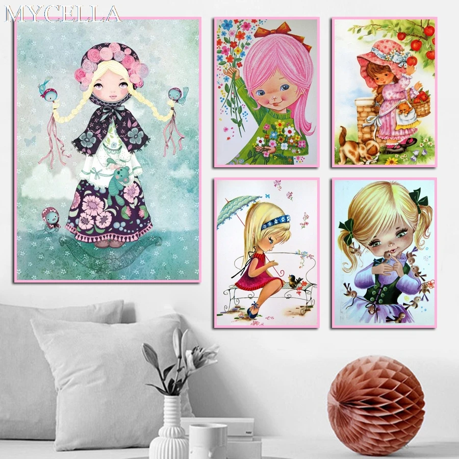 MYCELLA Стразы для девочек из мультфильма 5D алмазная Мозаика DIY Алмазная картина