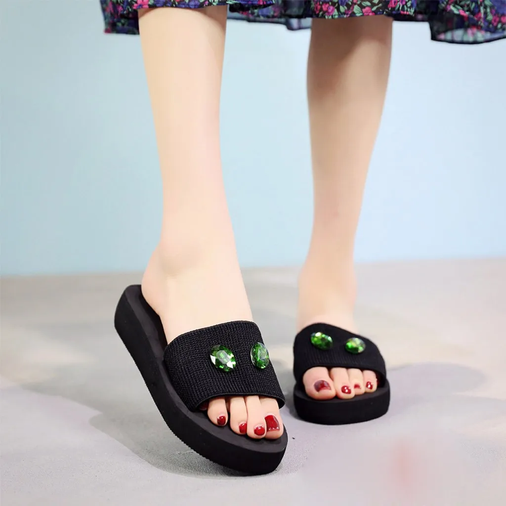 Шлепанцы YOUYEDIAN женские с жемчугом плоская подошва сланцы для дома ванной пляжа