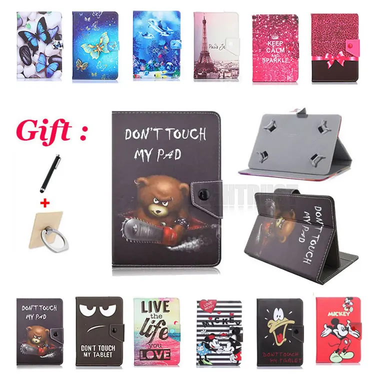 Universal 7 inch Printed case for Alcatel ONETOUCH Pixi 4 7.0/Pixi 3 7.0/1T 7" Tablet Stand Protective Cartoon Case | Компьютеры и