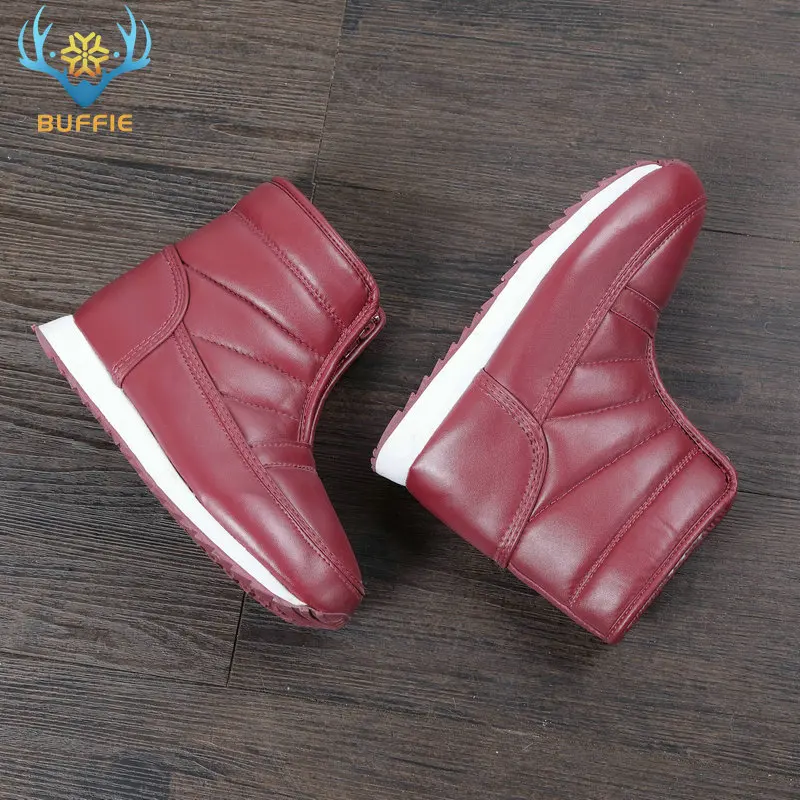 Теплые женские зимние ботинки легкие на молнии в ношении противоскользящие