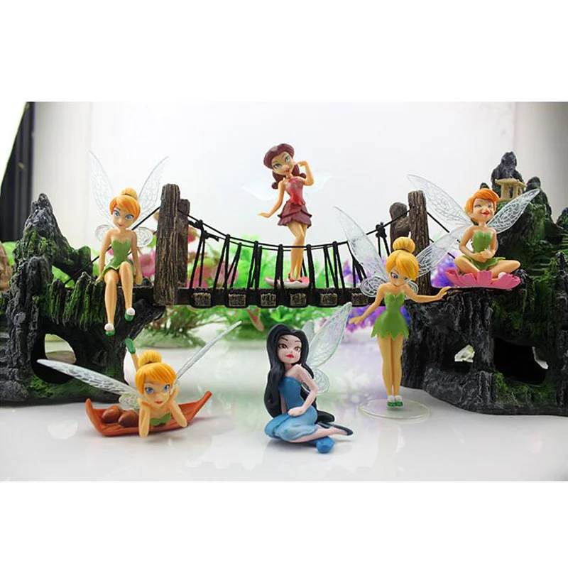 6pcs/Set DIY Miniature Flying Flower Fairy Aquarium Ornaments Succulent Cartoon Gifts Pokemon Fish Tank Decoration | Дом и сад