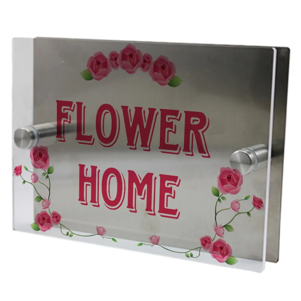 Роза наружные знаки персонализированные современный дом Адрес номер двери Знак