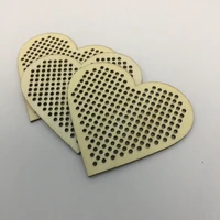 laser cut 20pcs hearts pendants with pre drilled holes for cross stitching or embroidery