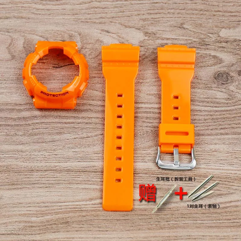 Orange red Женские аксессуары для часов CASIO BABY-G серии CAS-110 BA-112 120 111 спортивный водостойкий ремешок - Цвет ремешка: Orange red