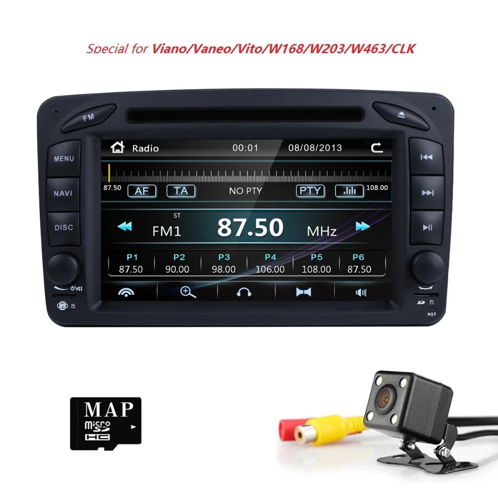 2 DIN Авторадио автомобильный dvd плеер головное устройство для Mercedes Benz Vito w639 CLK C 209W203