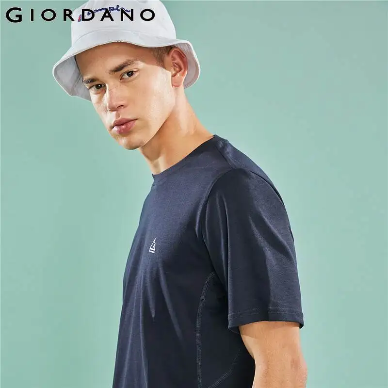 Giordano мужская быстросохнущая спортивная футболка с вышивкой на груди есть