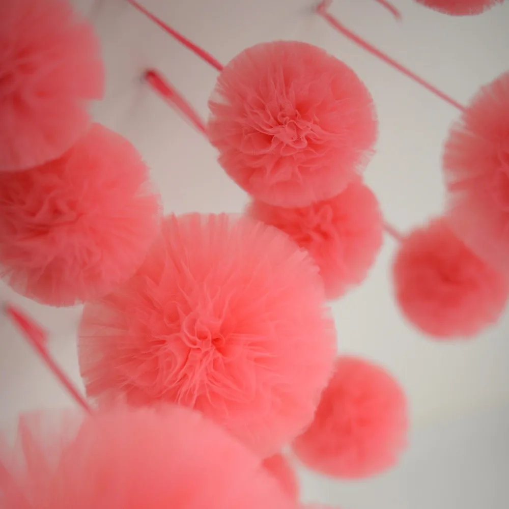 Набор помпонов из кораллового тюля/украшения для свадебвечерние НКИ|pom pom|pom pom setpom