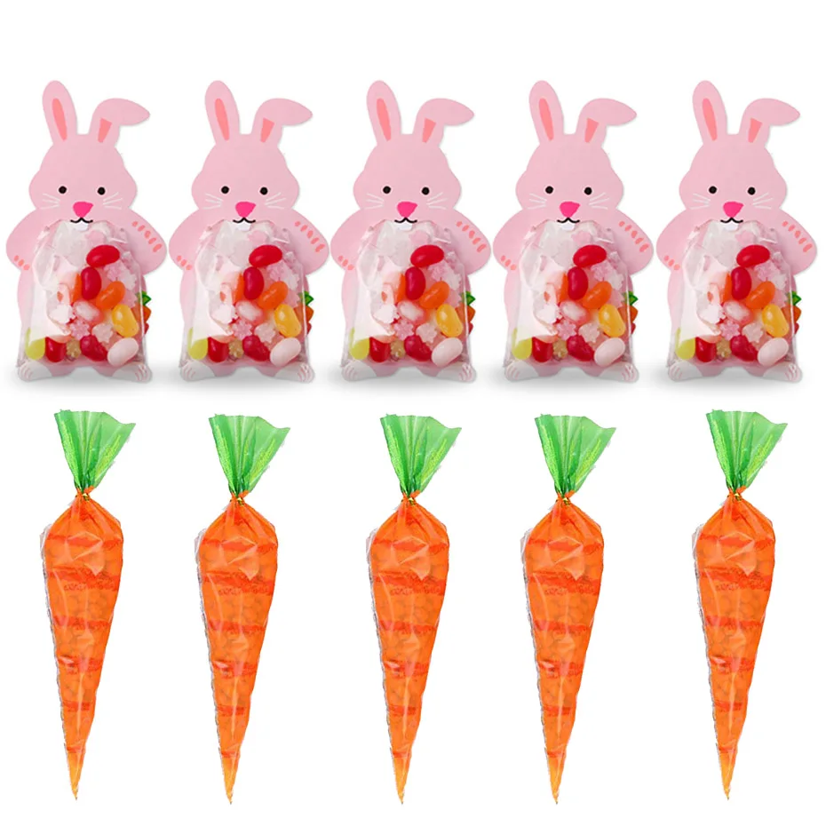 

Easter Party Decoration Carrot Cone Bags Pink Rabbit Bunny Candy Bags Box DIY Easter Decoration Welcome Easter Supplies
