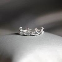 stylish sweet zircon crown shape ring s925 sterling silver ring for women