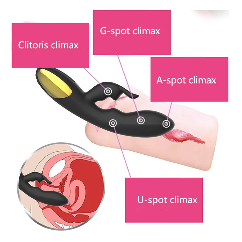 Силиконовый кролик вибратор G spot Массаж клитор стимуляция USB заряжаемая женская