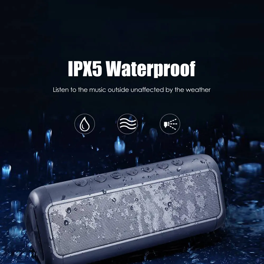 Bluetooth Колонка на солнечной батарее IPX5 водонепроницаемая Портативная