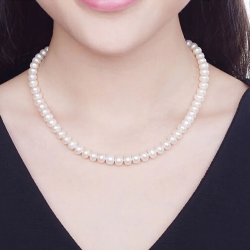 Ожерелье женское с натуральным пресноводным жемчугом 18 дюймов 10 11 мм|chocker