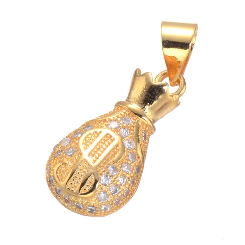 Фото Juya DIY New Design Micro Pave Money Dollar Moneybag Pendant Charms For Women Necklace Bracelets Making №4
