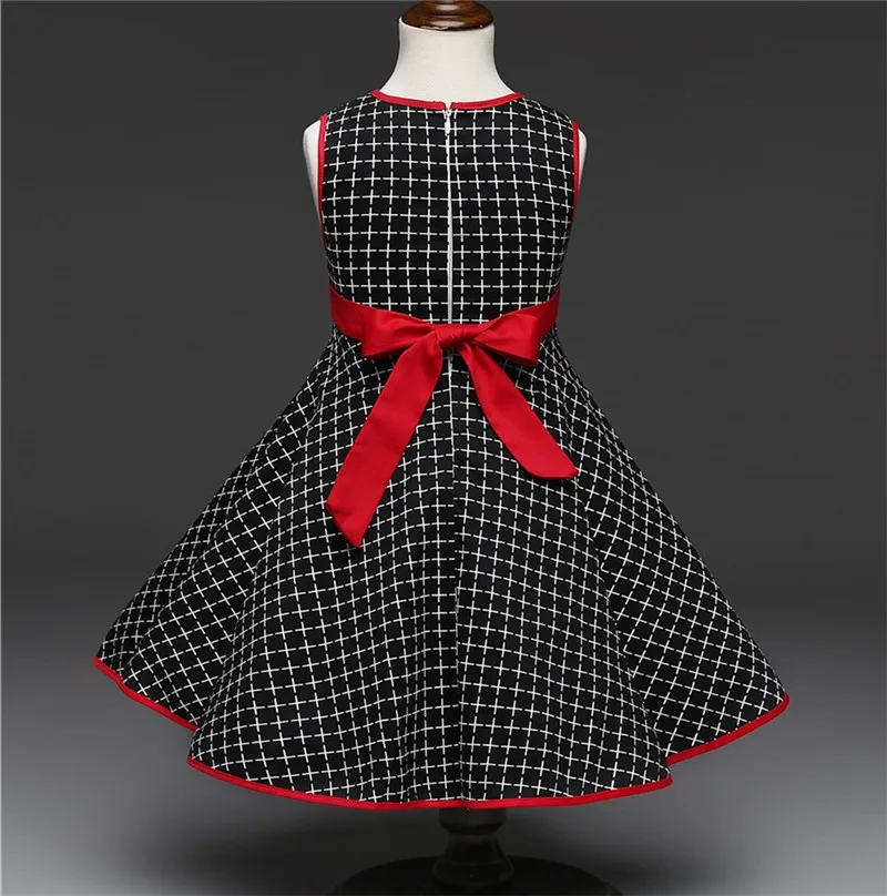 2019 летнее платье для маленьких девочек черные клетчатые Детские платья