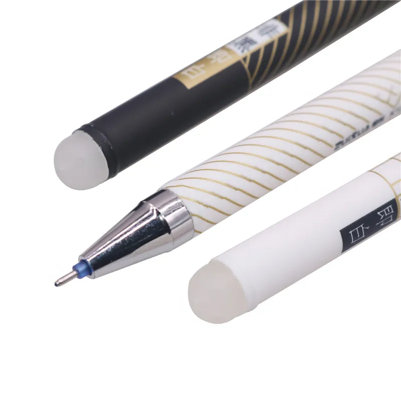 

3 Pcs 0.38mm Black refill Erasable pen Student Stationery Writing Gel pen Calligraphy practice writing Disappearance pen