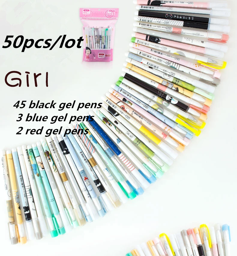 50 шт. необычная маленькая свежая и прекрасная черная ручка канцелярские