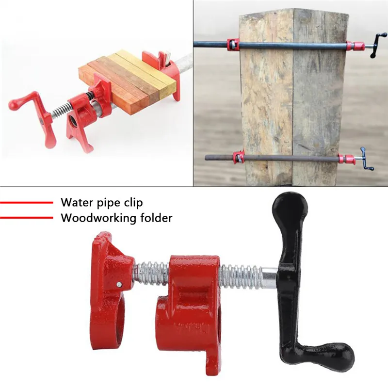 3/4 in Heavy Duty Pipe Clamp Woodworking Wood Gluing inch Fixture Carpenter Tools Hot Sale | Инструменты