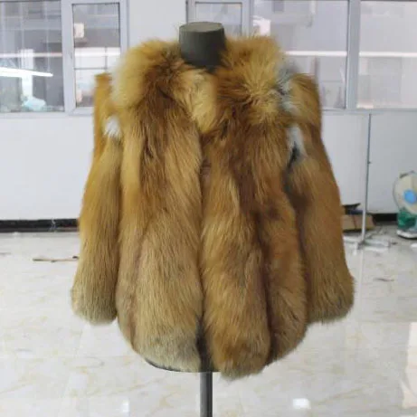 red fox Linhaoshengyue модное женское пальто из меха лисы с длинным рукавом - Цвет: red fox
