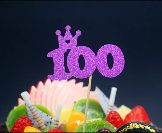 1 шт. принцесса 100 дней флажки для торта Золотой Серебряный кекс торт Топпер семьи