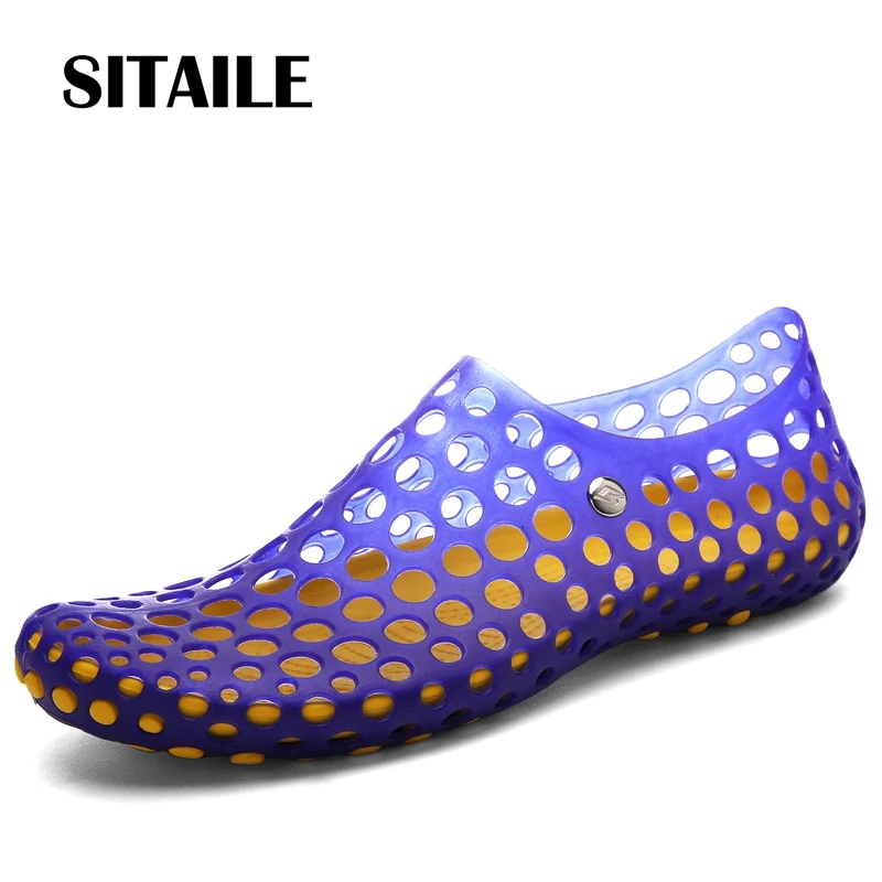 SITAILE 2017 Лучшие Продажи Марка Повседневная Пляжные Тапочки Твердые Slip On PVC Удобные